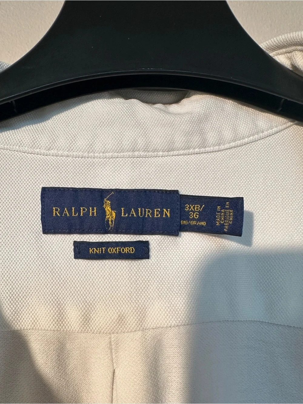 Ralph Lauren White Polo with Navy Anchor Motif